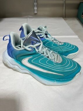 Nike Kids Boys Teal and Blue Athletic Sneakers Size 1Y